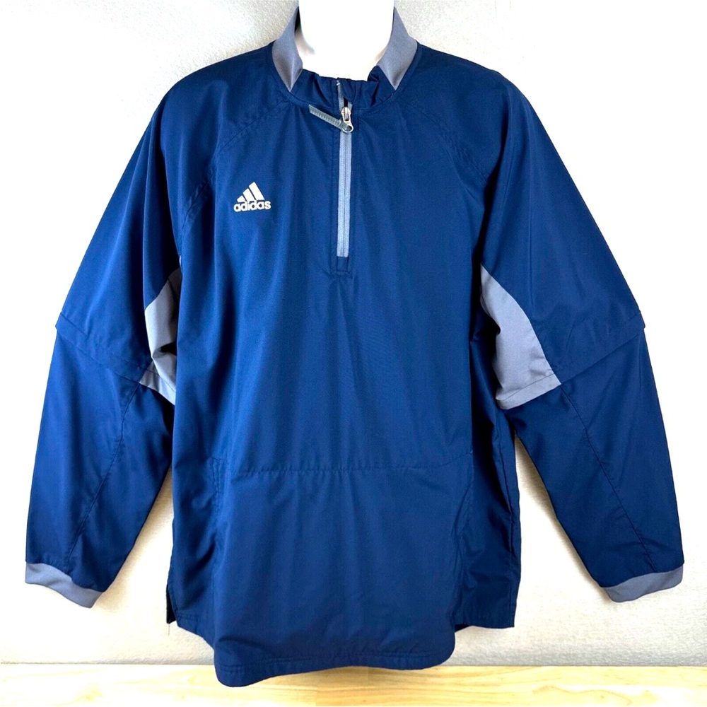 Adidas Golf Pullover Windbreaker Jacket Men’s XL Navy 1/4 Zip Removable Sleeves